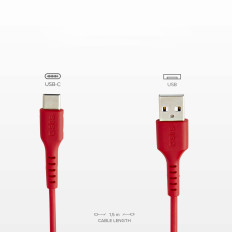 Kabel-USB-A-Kabel - USB-C 1.5m - rot