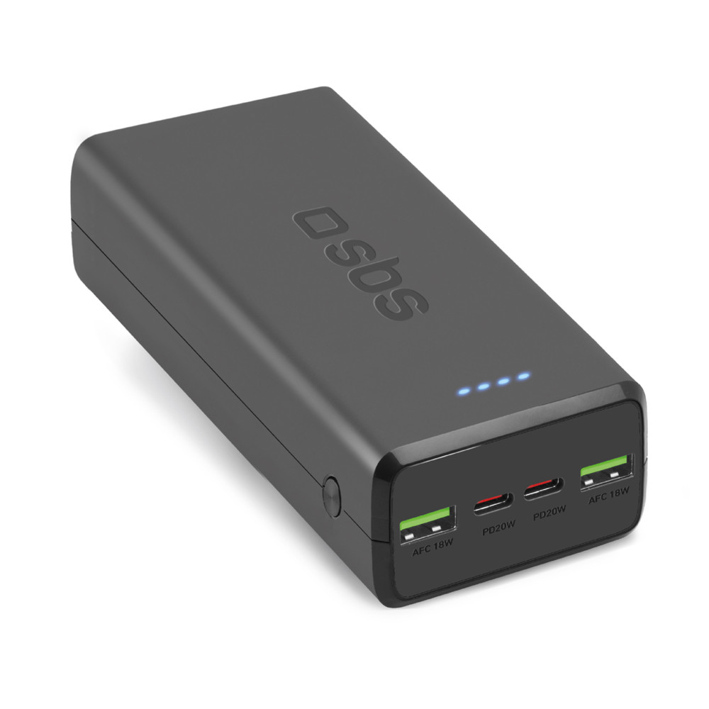 PowerBank 30000 mAh USB-C USB-A - črna