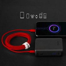 Kaapeli kaapeli USB-C 60 WP: ssä 1.5m - punainen