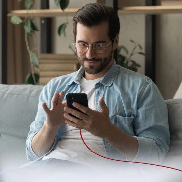 Kabelinė kabelis USB-C 60 WP 1.5m - raudona