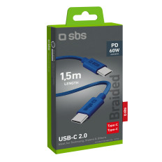Kabelkabel i USB-C Slot - USB-C 60W 1.5m - blå