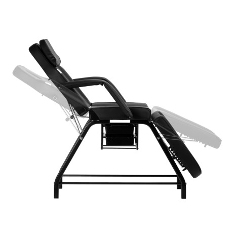 Kosmetikstuhl 557A mit Becken schwarz — Seitenansicht