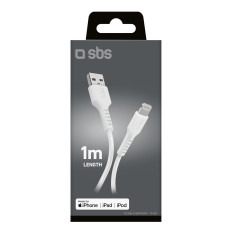 Kabeļu USB-a kabelis - iPhone zibens - balts