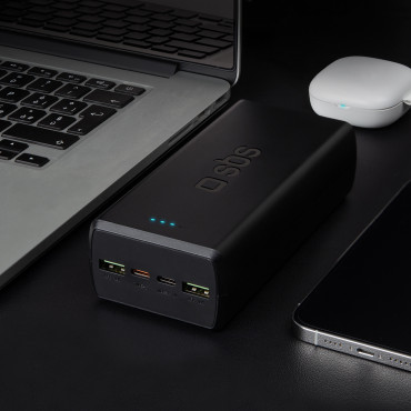 PowerBank 30000 mAh USB-C USB-A - črna