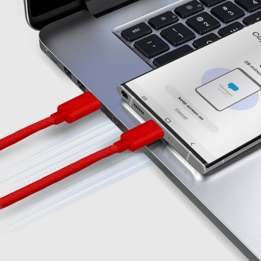 Kabelinė kabelis USB-C 60 WP 1.5m - raudona