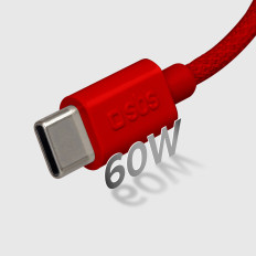 Câble câble en USB-C 60 WP 1.5m - rouge