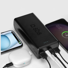 PowerBank 30000 mAh USB-C USB-A - črna