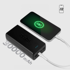 Powerbank 30000 MAH USB-C USB-A - zwart