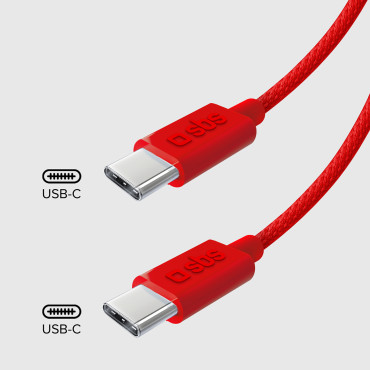Cabo de cabo em USB-C 60 WP 1.5m - vermelho