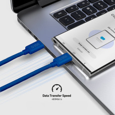 Kabelski kabel v Slot USB-C - USB-C 60W 1.5m - modra