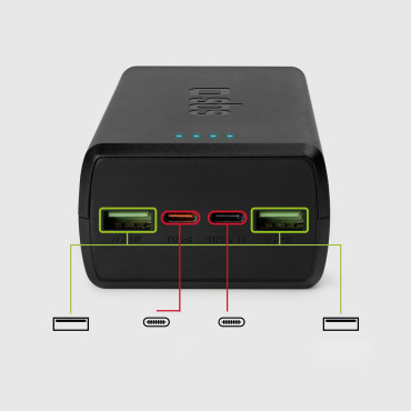 PowerBank 30000 mAh USB-C USB-A - črna