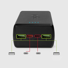 PowerBank 30000 mAh USB-C USB-A - črna