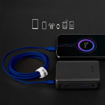Kabelski kabel v Slot USB-C - USB-C 60W 1.5m - modra