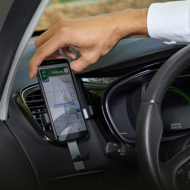 Gravitational car handle for a checking machine with a blow - black