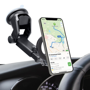 Držalo za avtomobile za pametni telefon Magsafe na oknu armaturne plošče - črna