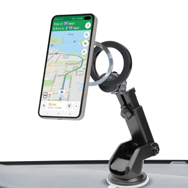 Suporte de carro para smartphone magsafe na janela do painel - preto