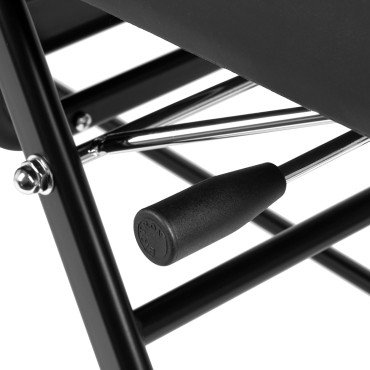 Kosmetikstuhl 557A mit Becken schwarz — Detailaufnahme Griff