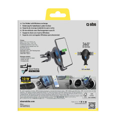 Bilhandtag på smartphone med 10W Induktionslastare - Svart