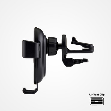 Punho de carro no smartphone com carregador de indução 10W - preto