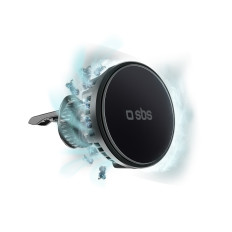 Soporte de automóvil en un teléfono inteligente con un corrector a cuadros con refrigeración - Negro