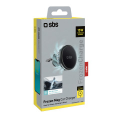 Soporte de automóvil en un teléfono inteligente con un corrector a cuadros con refrigeración - Negro