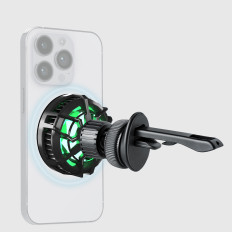 Soporte de automóvil en un teléfono inteligente con un corrector a cuadros con refrigeración - Negro