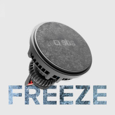 Soporte de automóvil en un teléfono inteligente con un corrector a cuadros con refrigeración - Negro