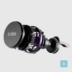 Soporte de automóvil en un teléfono inteligente con un corrector a cuadros con refrigeración - Negro