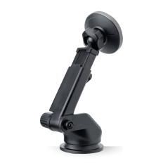 Lidar com um smartphone telescópico com um carregador sem fio Magsafe em um copo e uma placa - preto
