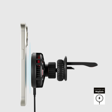 Autós tartó okostelefonon egy kockás ellenőrzővel, hűtéssel - fekete