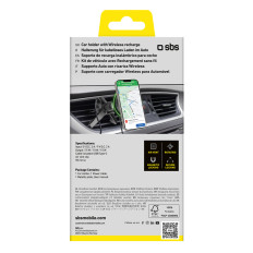 Punho de smartphone com um carregador sem fio quadriculado - preto