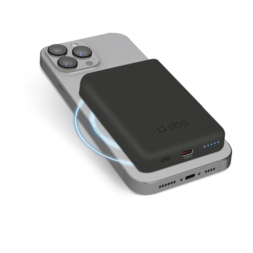 PowerBank aprīkojums 5000 mAh USB-C MagSafe - melns