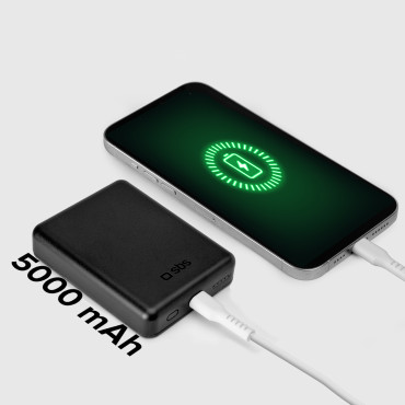 PowerBank utstyr 5000 mAh usb-c magsafe - svart