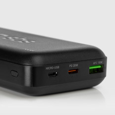 PowerBank 20000 mAh PD USB-C USB-A MICRO-USB 20W - melns