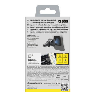 Supporto per auto magnetica per uno smartphone per una griglia di rifornimento - nero