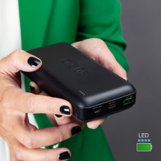 PowerBank 20000 mAh PD USB-C USB-A MICRO-USB 20W - melns