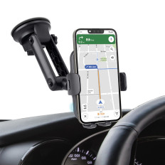 Auto turētājs ar 15W bezvadu lādētāju - melns