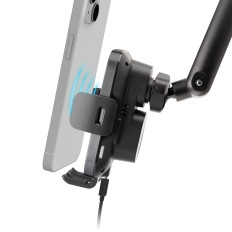 Car holder with 15W wireless charger - black