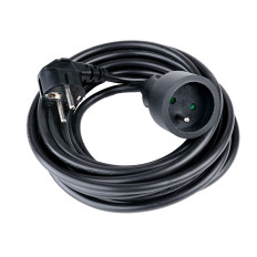 Electric extension with earthing 1 5M socket - black