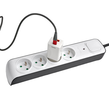 Tira antiderrapante 4 soquetes 1.5m - branco
