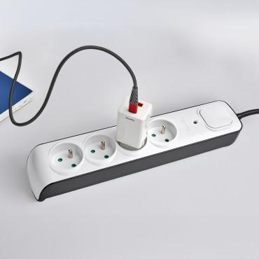 Diapanie antidérapante 4 prises 4 1.5m - blanc