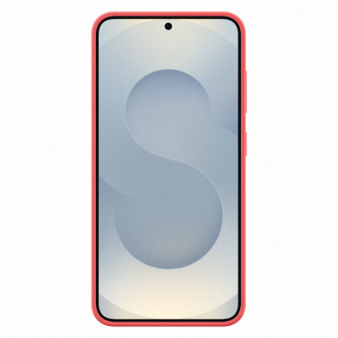 Caso de silicone Samsung Samsung para Samsung Galaxy S25 - Vermelho