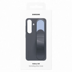 Samsung Stalni oprijem Ohišje Silikonski primer s stojalom za Samsung Galaxy S25 - Black
