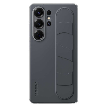 Samsung Stående Grip Case Silikonetui med Samsung Galaxy S25 Ultra - Svart Håndtak