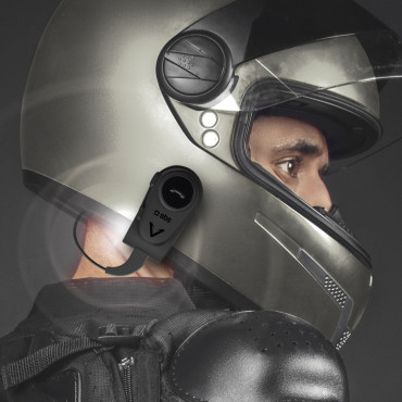 Trådløst Mono Headset for motorsykkelhjelm - svart