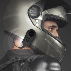 Casque mono sans fil pour casque de moto - Noir