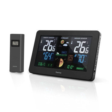 Weather station Hama Premium με έγχρωμη οθόνη USB - Μαύρο