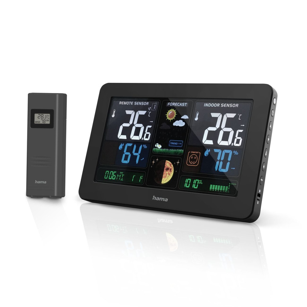 Weather station Hama Premium com uma tela USB de cor - preto