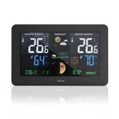 Weather station Hama Premium με έγχρωμη οθόνη USB - Μαύρο