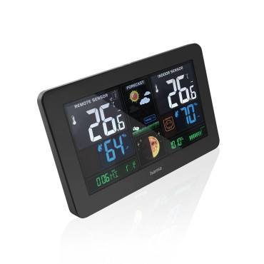 Weather station Hama Premium com uma tela USB de cor - preto